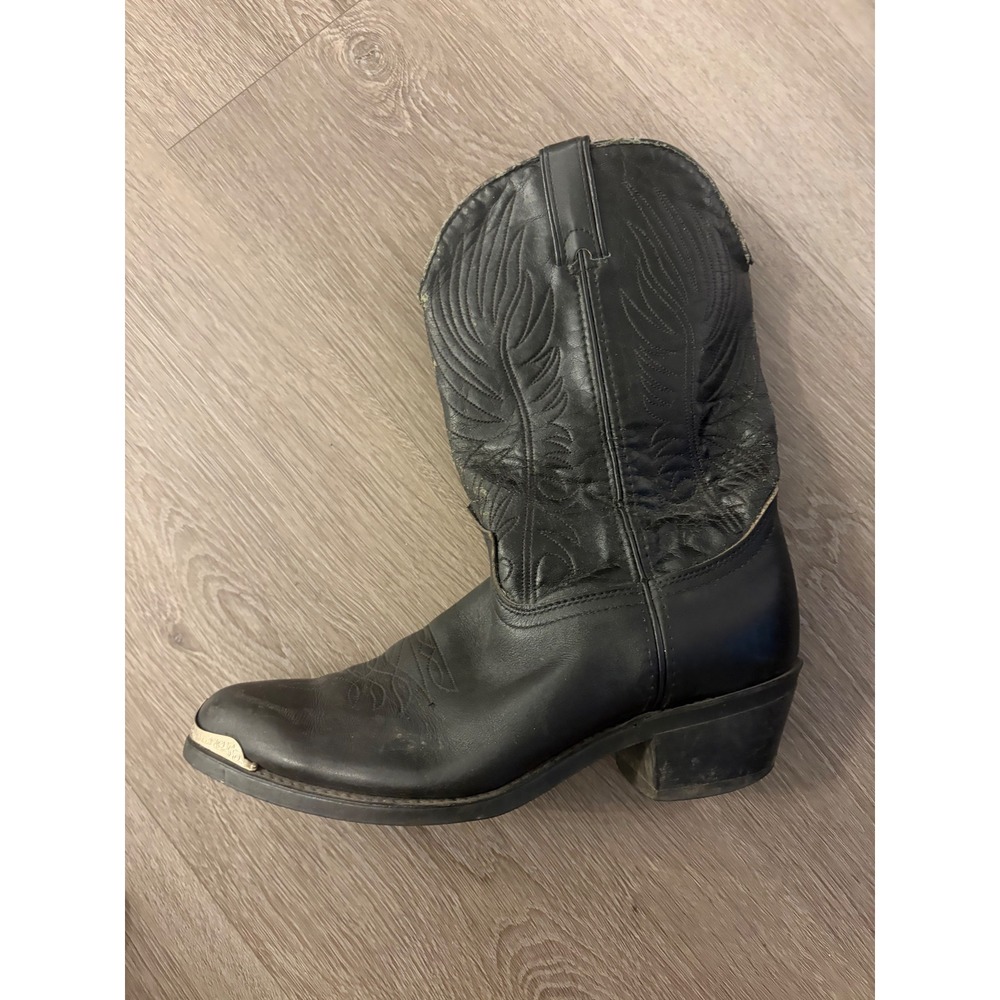 Durango Mens Black‎ Leather Western Cowboy Boots Metal Toe Tip 8.5 EE DB6170